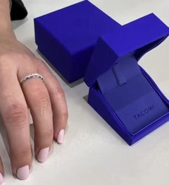Tacori 2617 18K White Gold Half Way 0.25 Ct Diamond Hand Engraved Band Ring