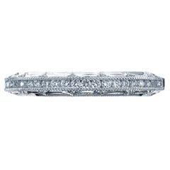Tacori 2617 18K White Gold Half Way 0.25 Ct Diamond Hand Engraved Band Ring