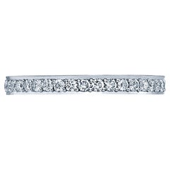 Tacori 2630 18k White Gold Dantela Ring with Diamonds Half Way Around 0.29 Cts