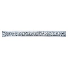 Tacori 2630 Alianza de boda Dantela de oro blanco de 18 quilates con diamantes a medio camino 0,22 qt