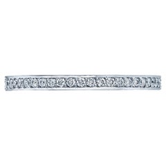 Tacori 2630 18K White Gold Dantela Wedding Band with Half Way Diamonds 0.22 Cts