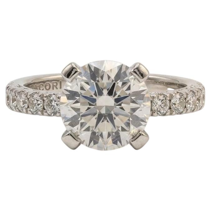 Tacori 3 Carat Diamond Platinum Engagement Ring For Sale