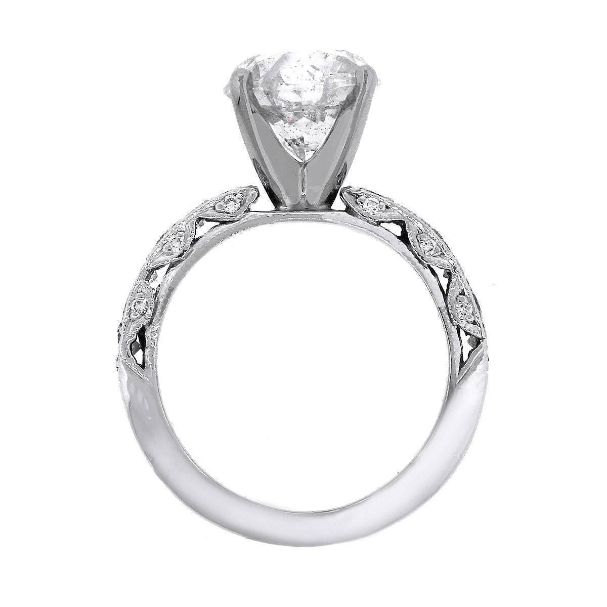 Round Cut Tacori 3.66 Carat Round Brilliant Diamond Engagement Ring