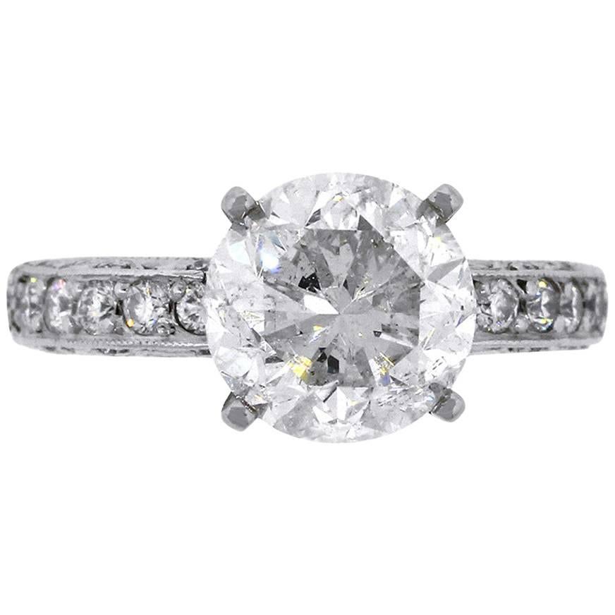Tacori 3.66 Carat Round Brilliant Diamond Engagement Ring