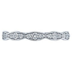 Tacori 46-2 Einfach Tacori 0,27 Karat 3/4 Weg Diamantband Hand geschnitzt Ring