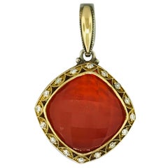 Original Retired Tacori Diamond & Red Onyx & Quartz Enhancer-18k925 style 58613