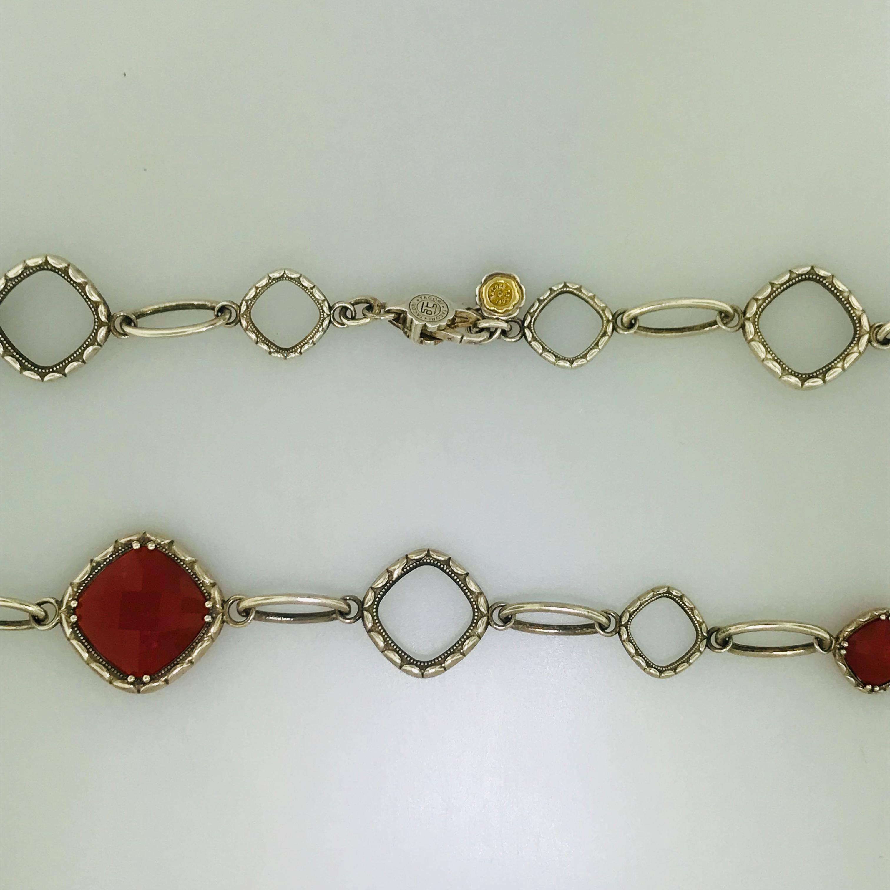 Artigiano Rara collana originale di Tacori con quarzo chiaro e onice rossa in vendita