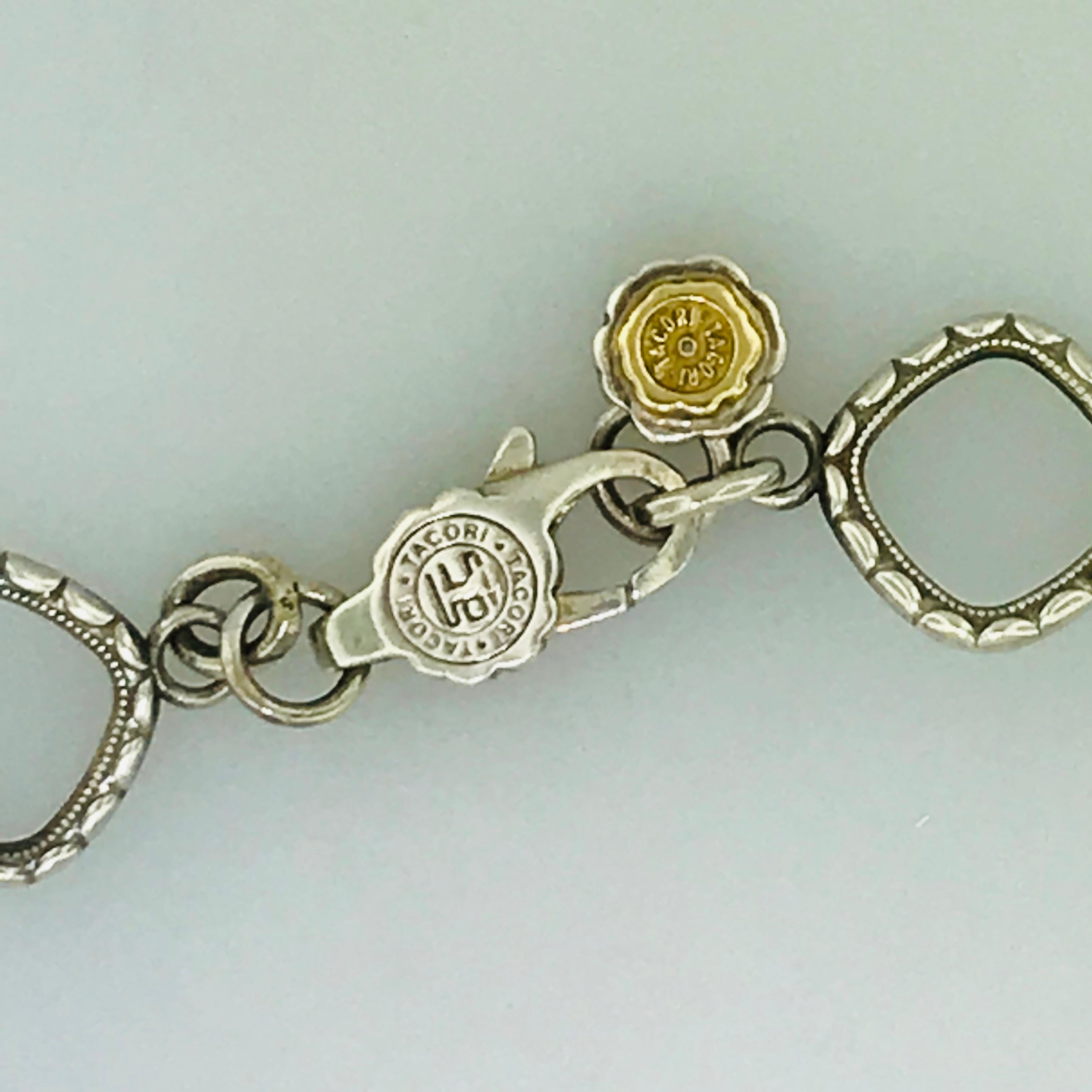 Taglio cuscino Rara collana originale di Tacori con quarzo chiaro e onice rossa in vendita