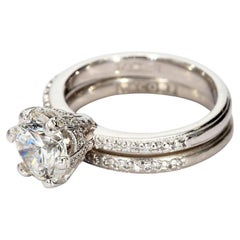 Tacori 6-Kreuz Diamant Verlobungsring Set - GIA 1,51ct Diamant - Größe 4