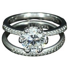 Tacori 6-Kreuz Diamant Verlobungsring Set - GIA 1,51ct Diamant - Größe 4