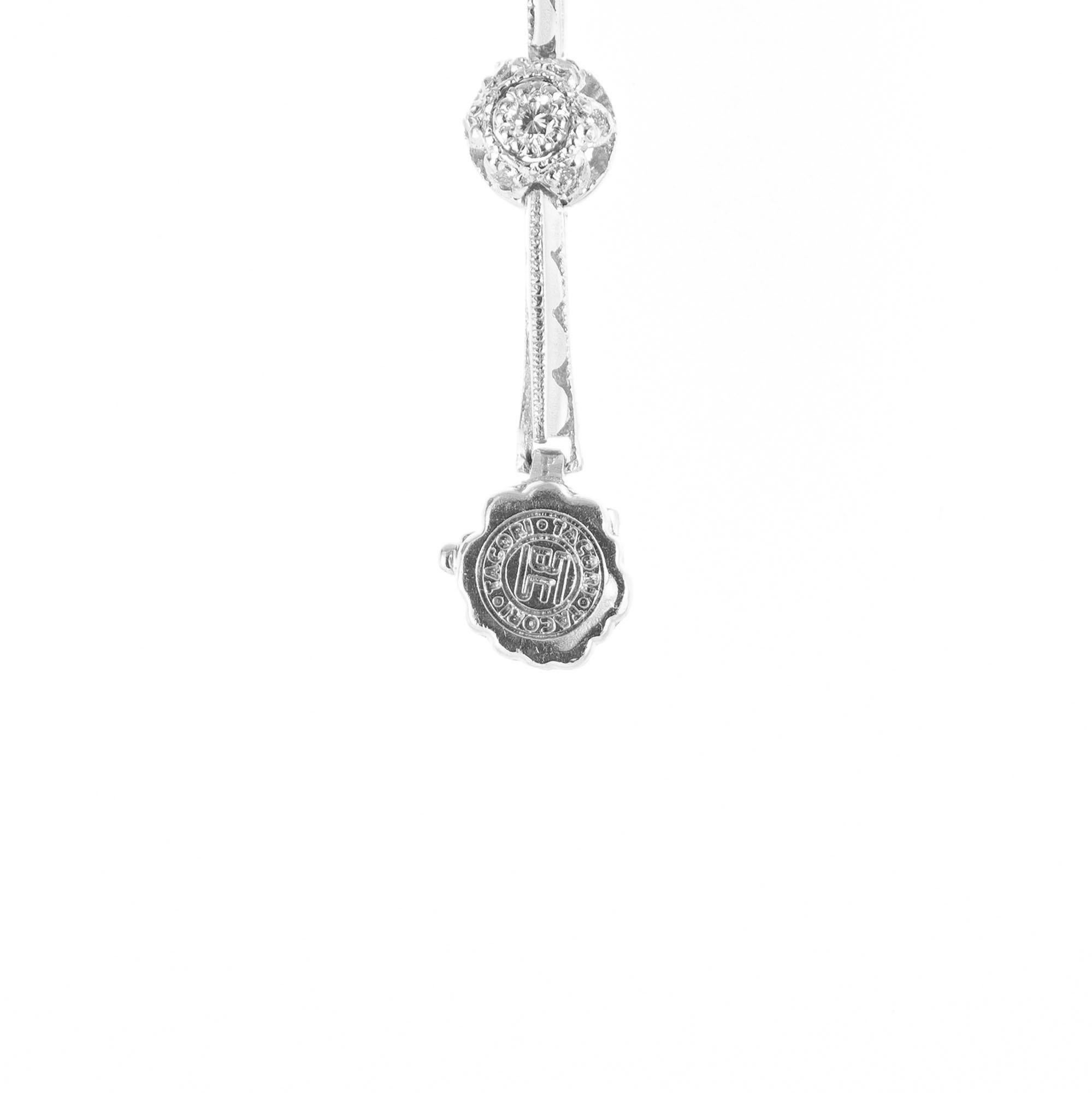 Tacori .90 Carat Diamond Platinum Hinged Link Bracelet In Good Condition For Sale In Stamford, CT