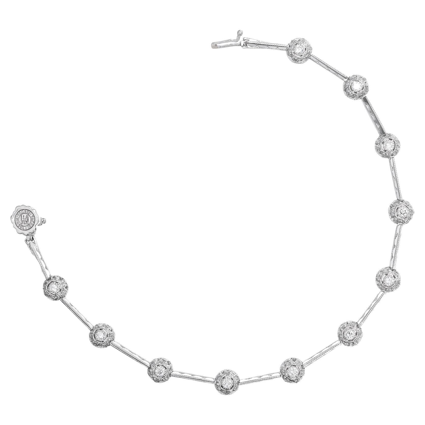 Tacori Bracelet à maillons articulés en platine avec diamants de 0,90 carat en vente