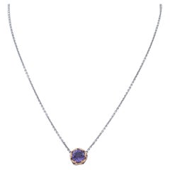 Used TACORI 925 18k Crescent Crown Amethyst Necklace