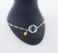 TACORI 925 18k Crescent Gem Blue Topaz Bracelet