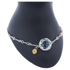 TACORI 925 18k Bracelet en forme de croissant avec topaze bleue