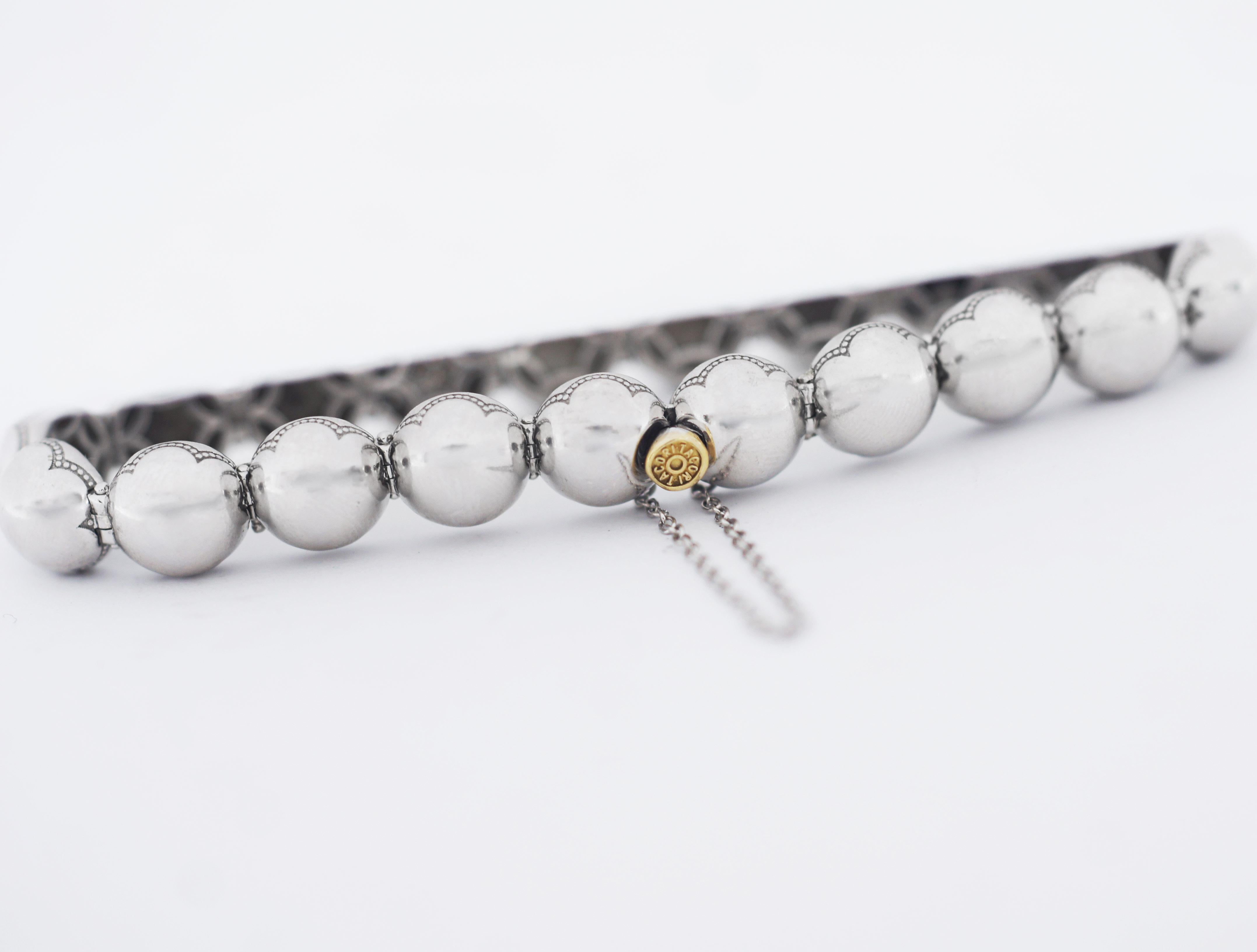 Round Cut TACORI 925 18K Dew Drops Diamond Pavé Bracelet For Sale