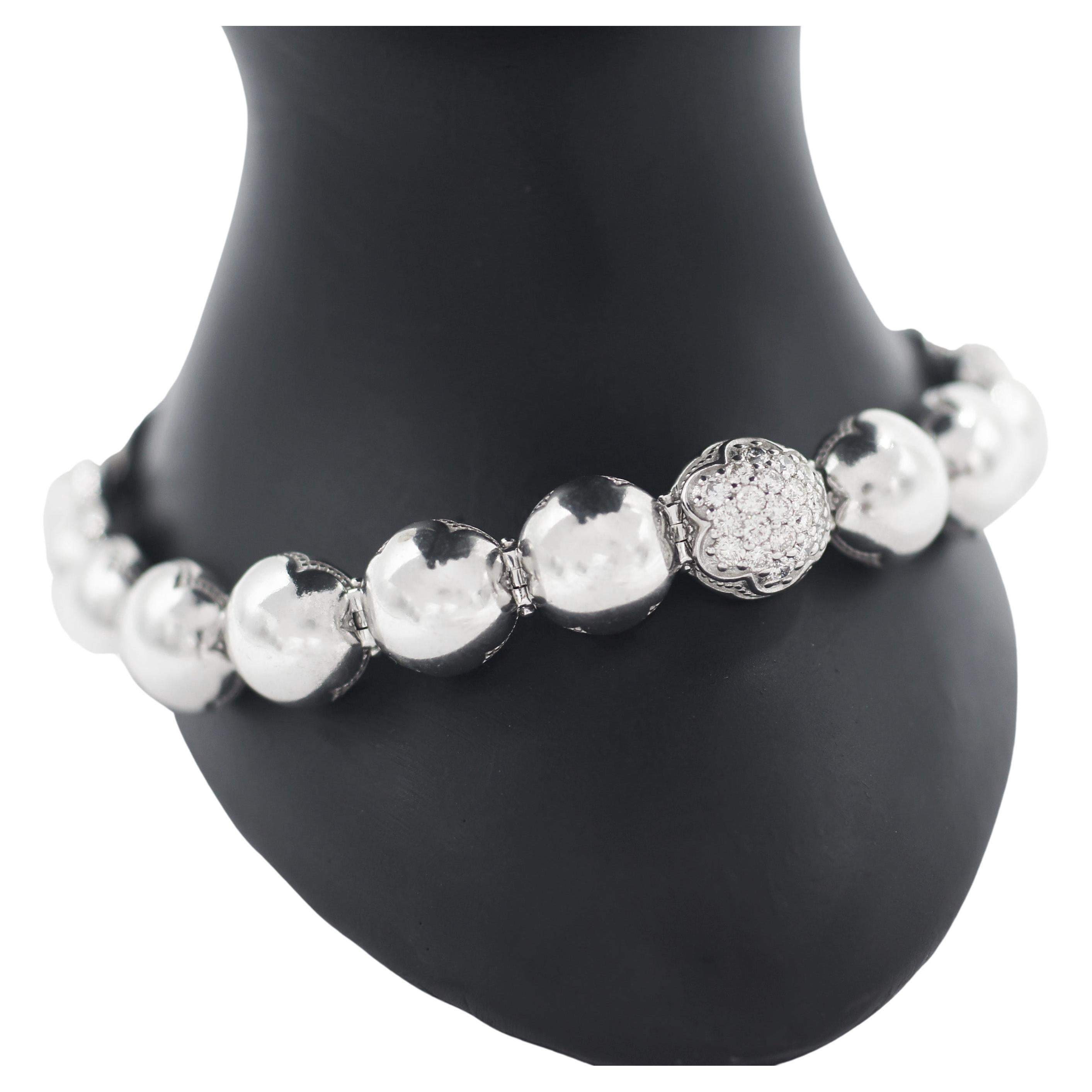 TACORI 925 18K Dew Drops Diamond Pavé Bracelet For Sale