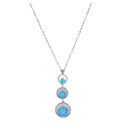 TACORI 925 18k Gemma Bloom 3 Skipping Stone Neo-turquoise Necklace