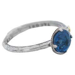 Used TACORI 925 18K Gemma Bloom Petite Blue Topaz Ring