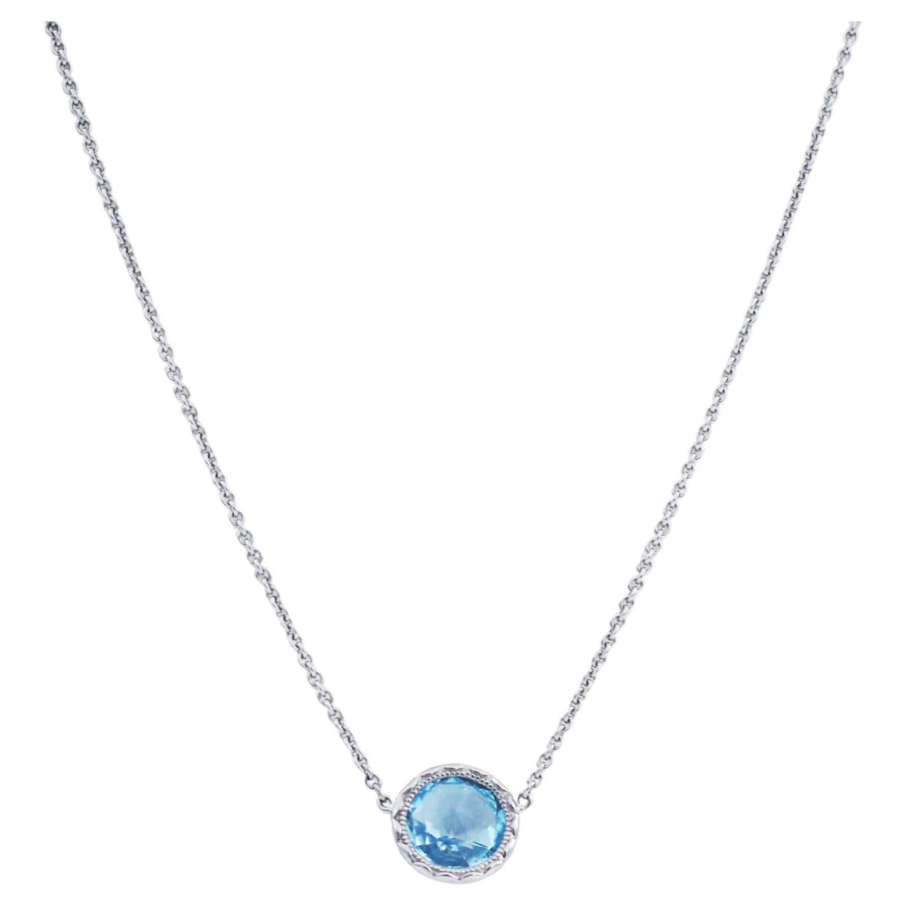 TACORI 925 Crescent Embrace Blue Topaz Necklace