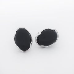 Tacori 925 Retro Oval Cabochon Onyx Cuff Links