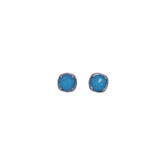 TACORI 925 Silver 18K Turquoise Gemma Bloom Petite Stud Earrings