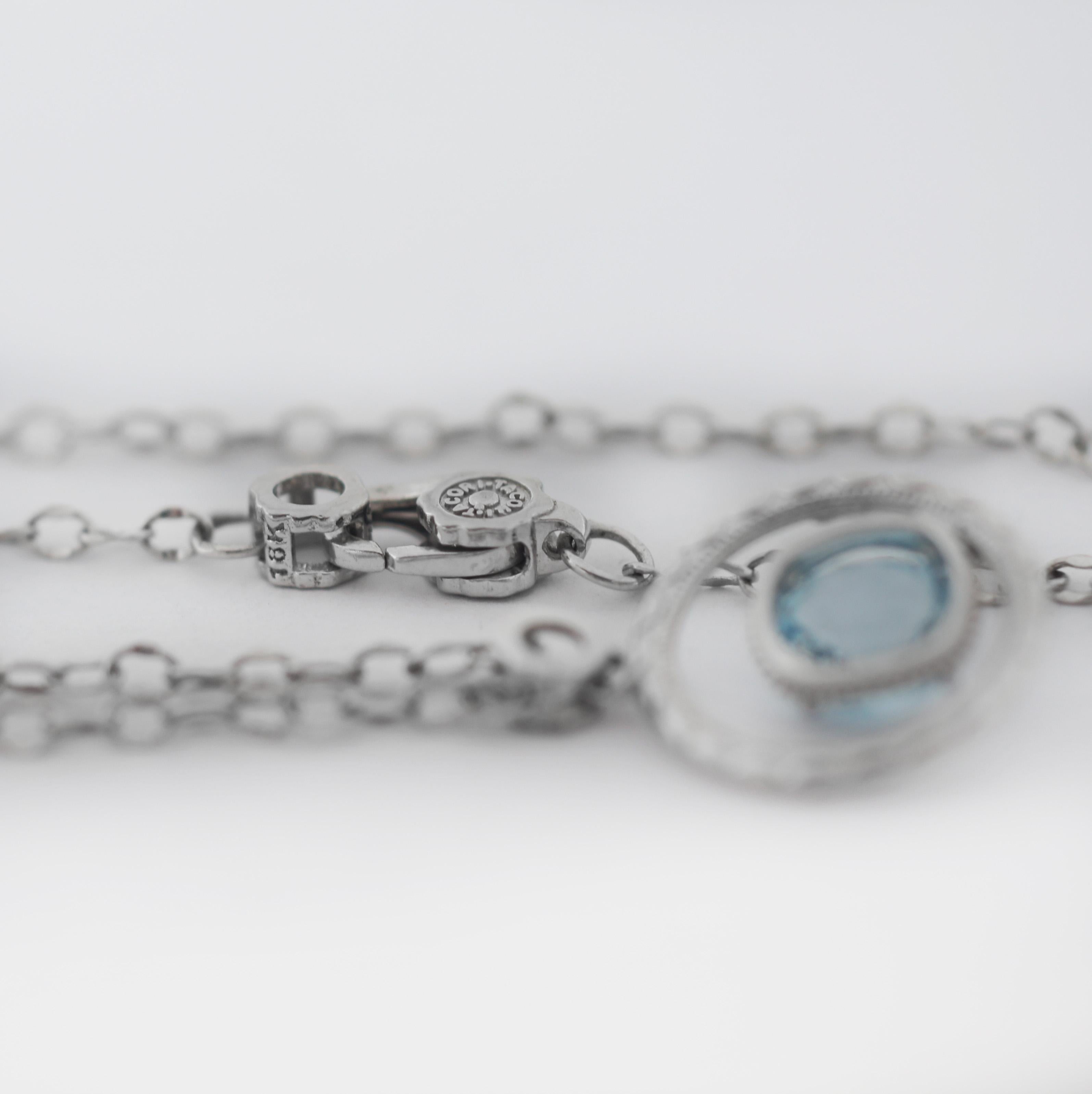 Women's TACORI 925 Silver Bloom Blue Topaz Necklace For Sale