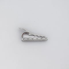 Tacori 925 Silver Bold Linear Gem Seal Tie Bar Clip