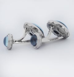 TACORI 925 Silber Retroklassizistische Cabochon-Manschettenglieder