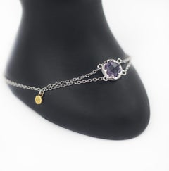 Tacori 925 Silver Sonoma Skies Petite Amethyst Split Chain Bracelet