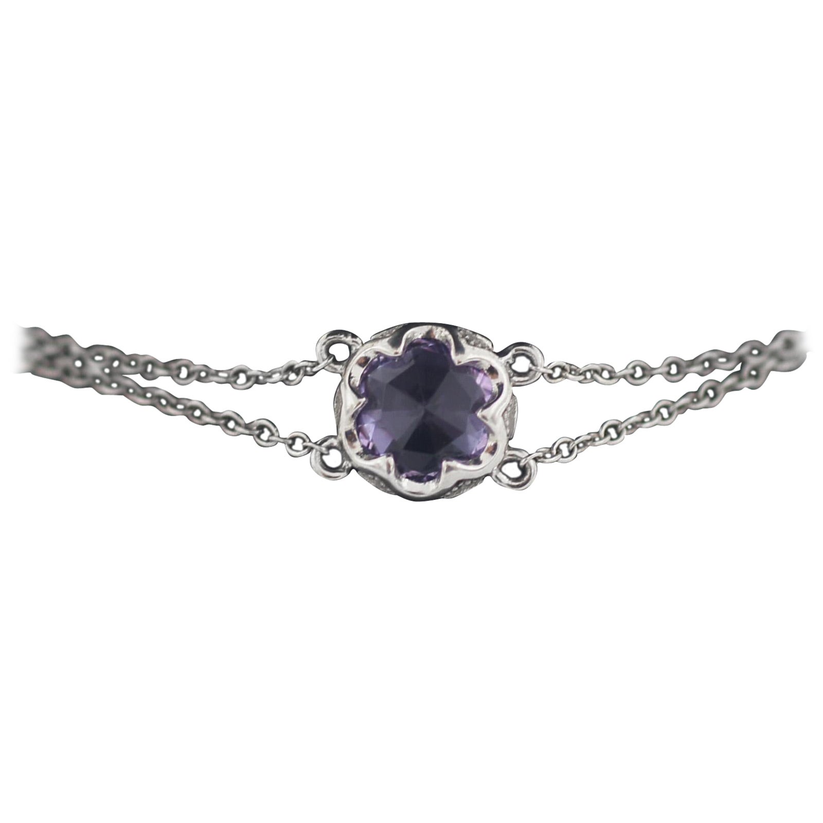 Tacori 925 Plata Sonoma Skies Petite Amatista Pulsera de cadena partida en venta