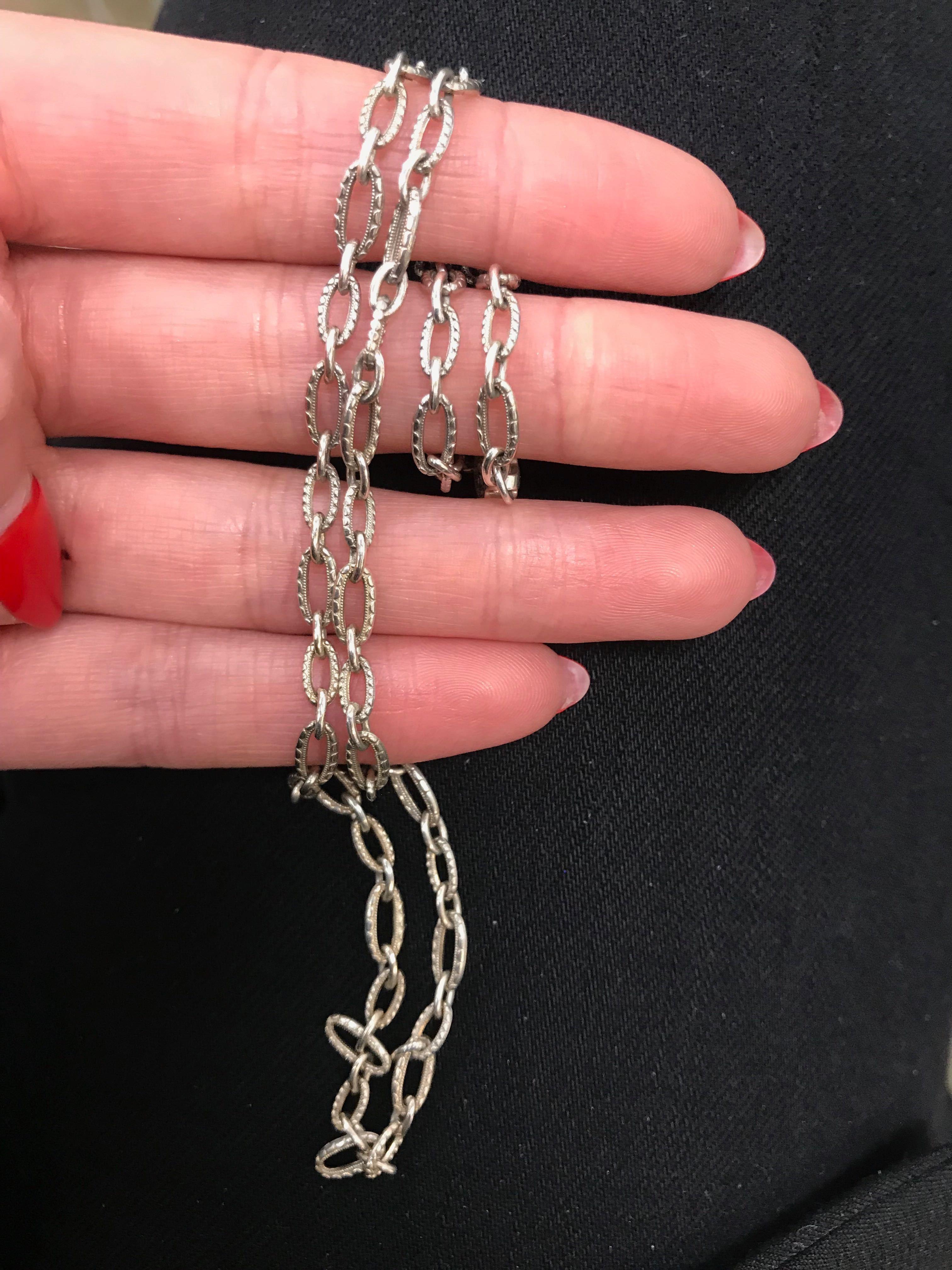 Tacori 925 Sterling Silver Oval Chain Link Choker Necklace In Excellent Condition In New York, NY