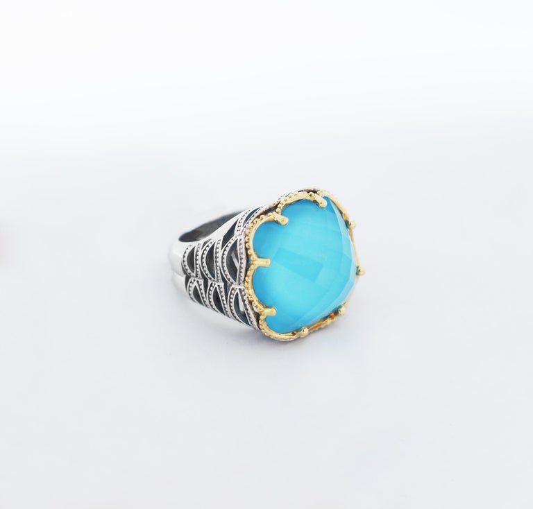 Turquoise Ring Tacori 18k925 Tacori 18k925 Three Stone Clear