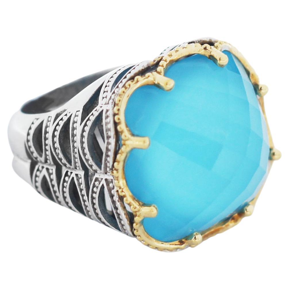 TACORI 92518K Gemma Bloom Petite NeoTurquoise Ring For Sale