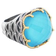 Used TACORI 92518K Gemma Bloom Petite NeoTurquoise Ring