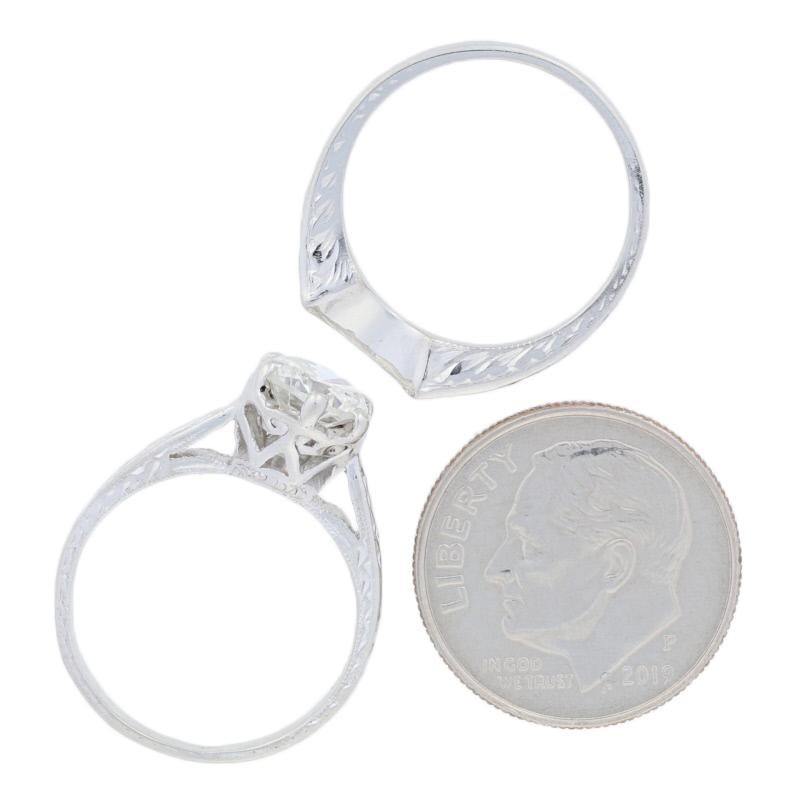 Tacori .94 Carat Round Brilliant Diamond Ring and Wedding Band Platinum Set 1