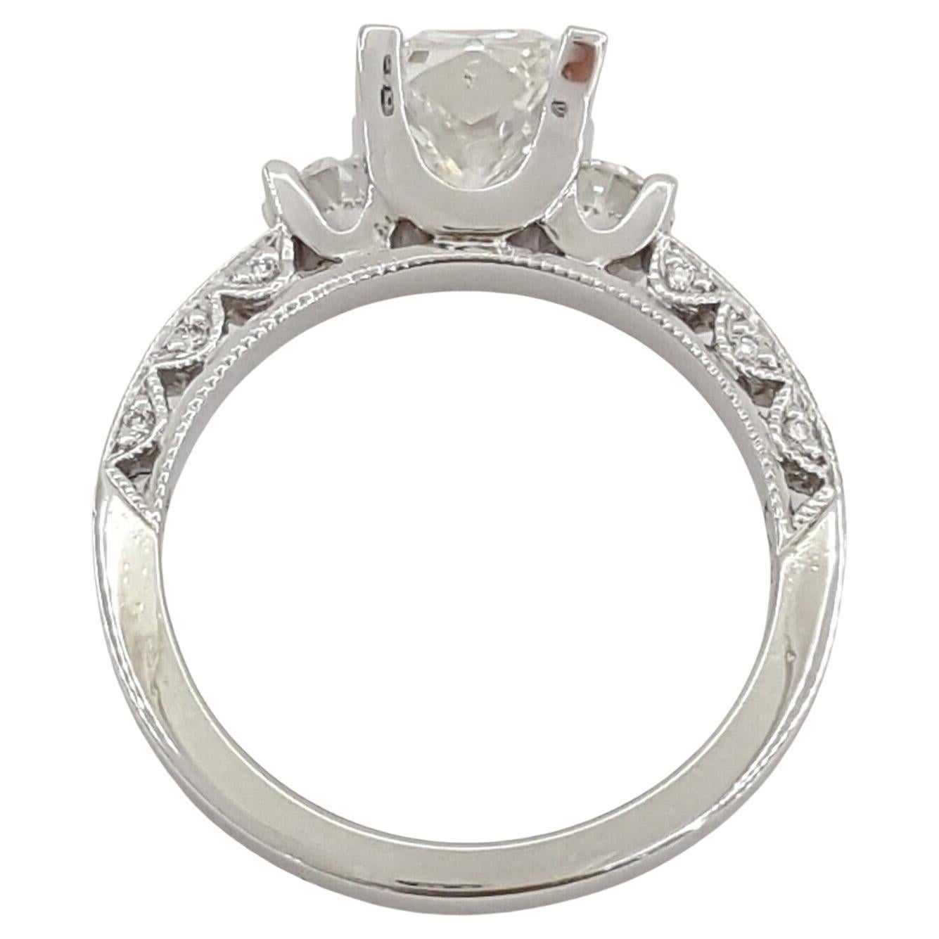 Tacori Asscher Cut Diamond 3-Stone Engagement Ring In Excellent Condition For Sale In Rome, IT