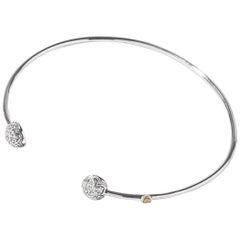 Tacori Bangle Bracelet Diamonds and Sterling Silver 0.40 Carat SB195
