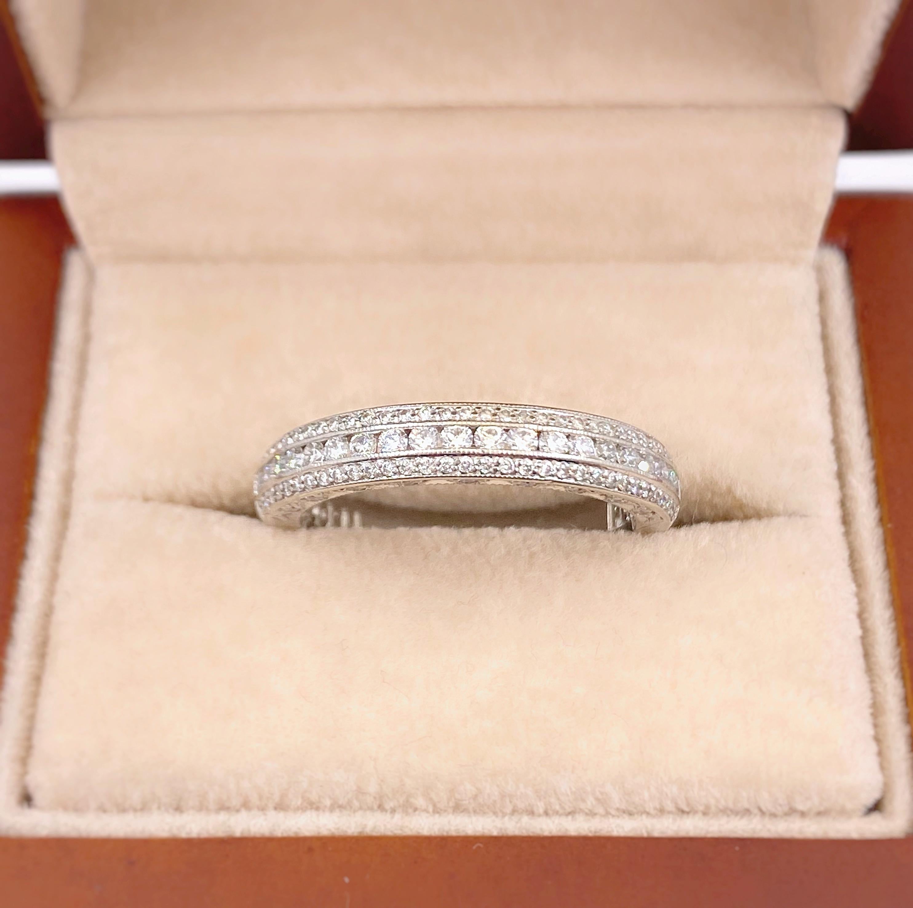 Tacori Classic Crescent Half Circle Pave Diamond Eternity Band in Platinum 4