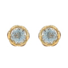 Boucles d'oreilles Prasiolite Crescent Crown Tacori - 925 et or jaune 18k 3.70ctw