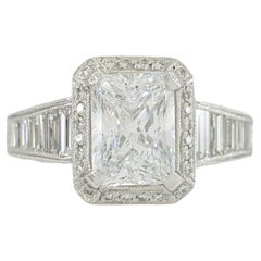Tacori Crescent Diamonds Platinum Radiant Cut Engagement Ring