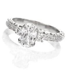 Tacori Cushion GIA Diamond Platinum Engagement Ring