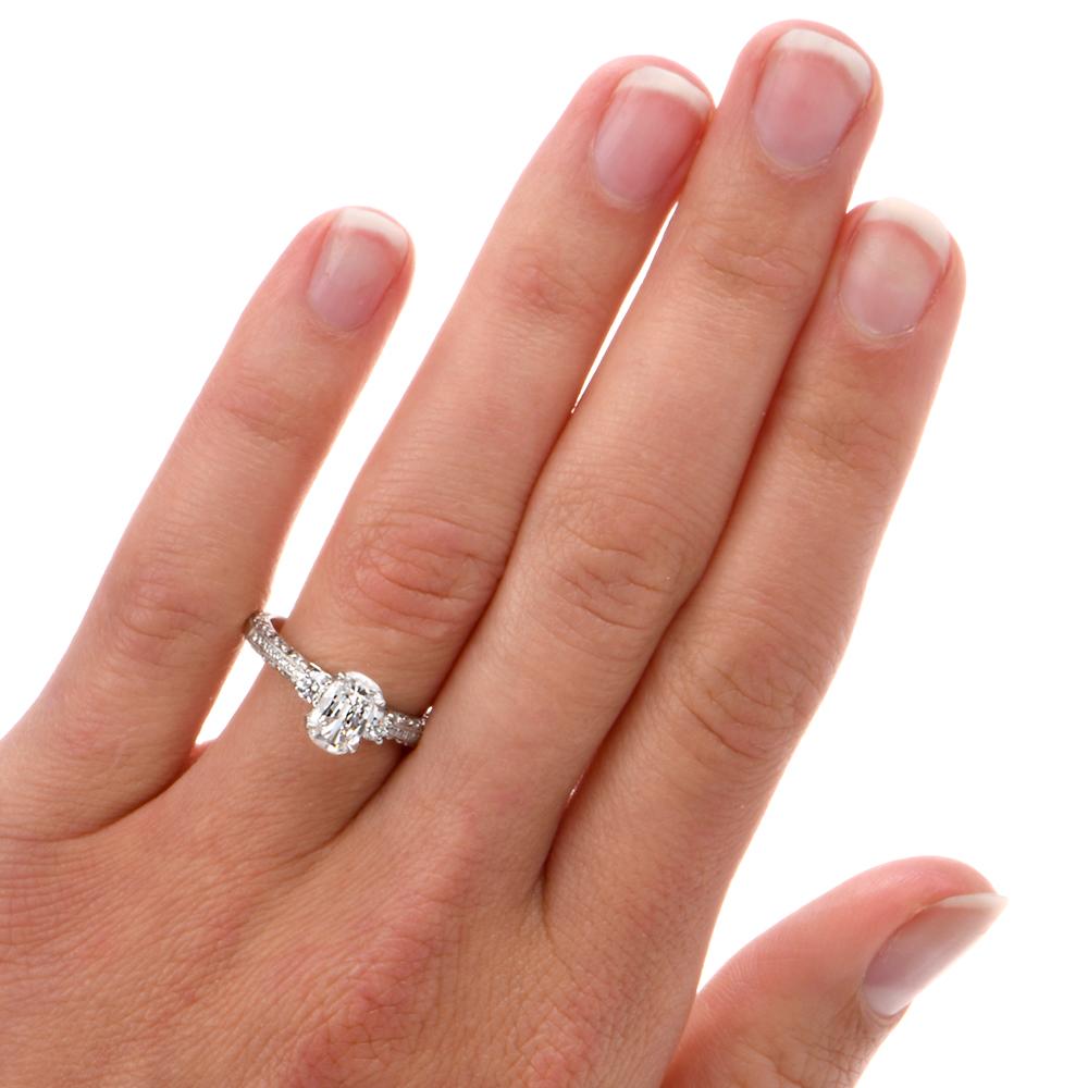 Tacori Cushion GIA Diamond Platinum Engagement Ring For Sale 3