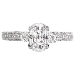 Tacori Verlobungsring, Kissenschliff GIA Diamant Platin