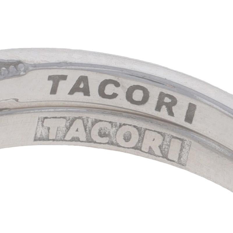 Tacori Dantela Semi-Mount Engage Ring Wed Band White Gold 18k Dia.41ctw fits 6mm In Excellent Condition For Sale In Greensboro, NC