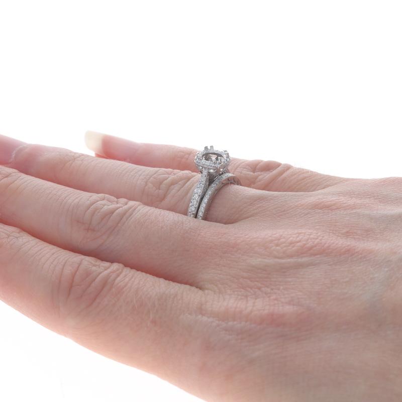 Tacori Dantela Semi-Mount Engage Ring Wed Band White Gold 18k Dia.41ctw fits 6mm For Sale 2