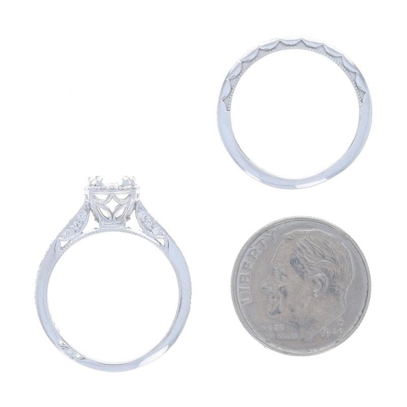 Tacori Dantela Semi-Mount Engage Ring Wed Band White Gold 18k Dia.41ctw fits 6mm For Sale 4