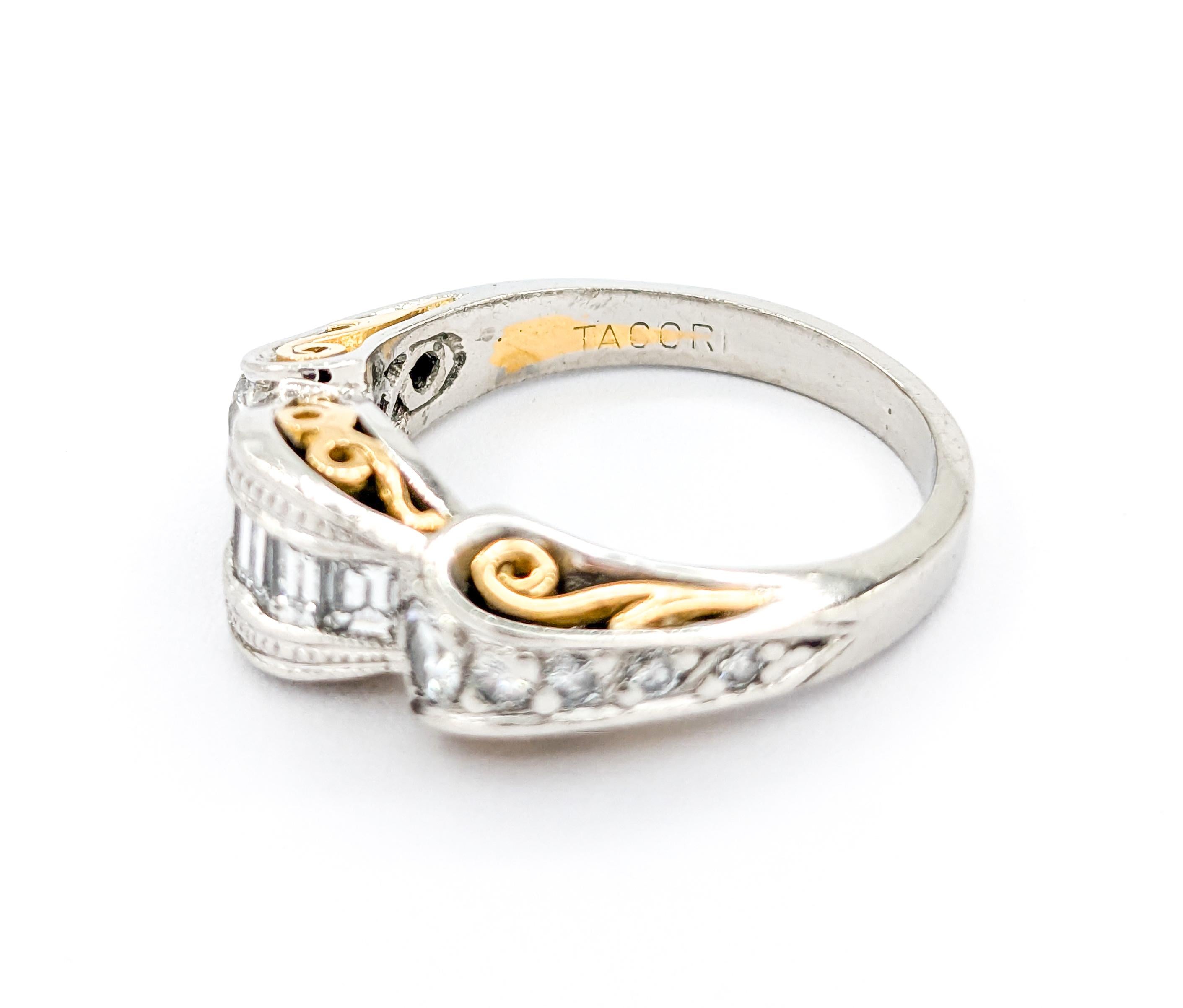 Tacori Diamant Brautmode Ring in 18k Gold & Platin 4