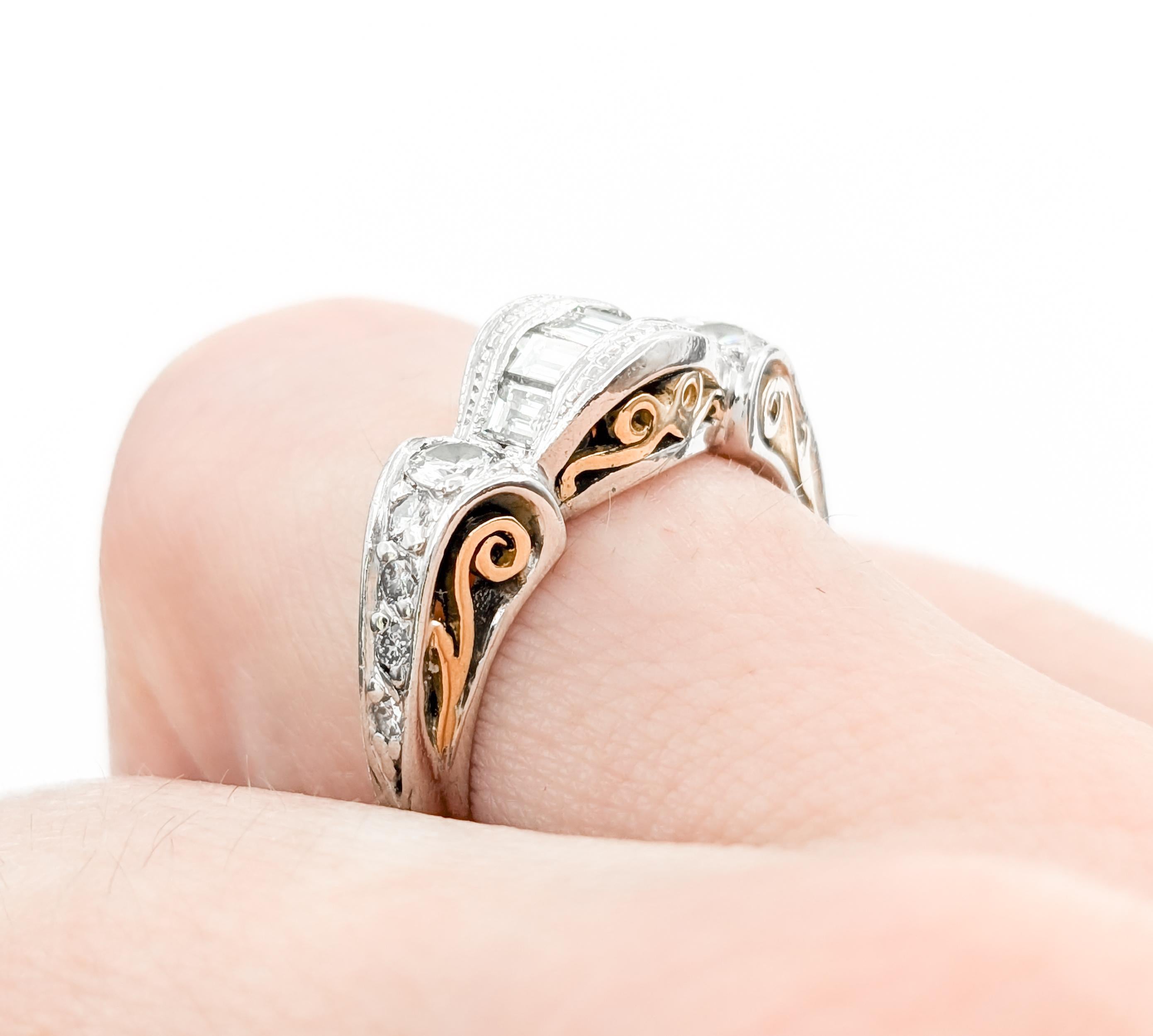Tacori Diamant Brautmode Ring in 18k Gold & Platin (Zeitgenössisch)