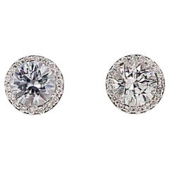 Tacori Diamond Earrings, White Sapphire Center, White Gold, 52 Diamonds